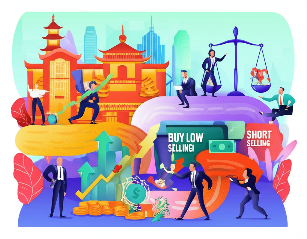 投資者在波動的金融市場中運用買低賣高與放空策略，強調台港投資者的風險對沖需求