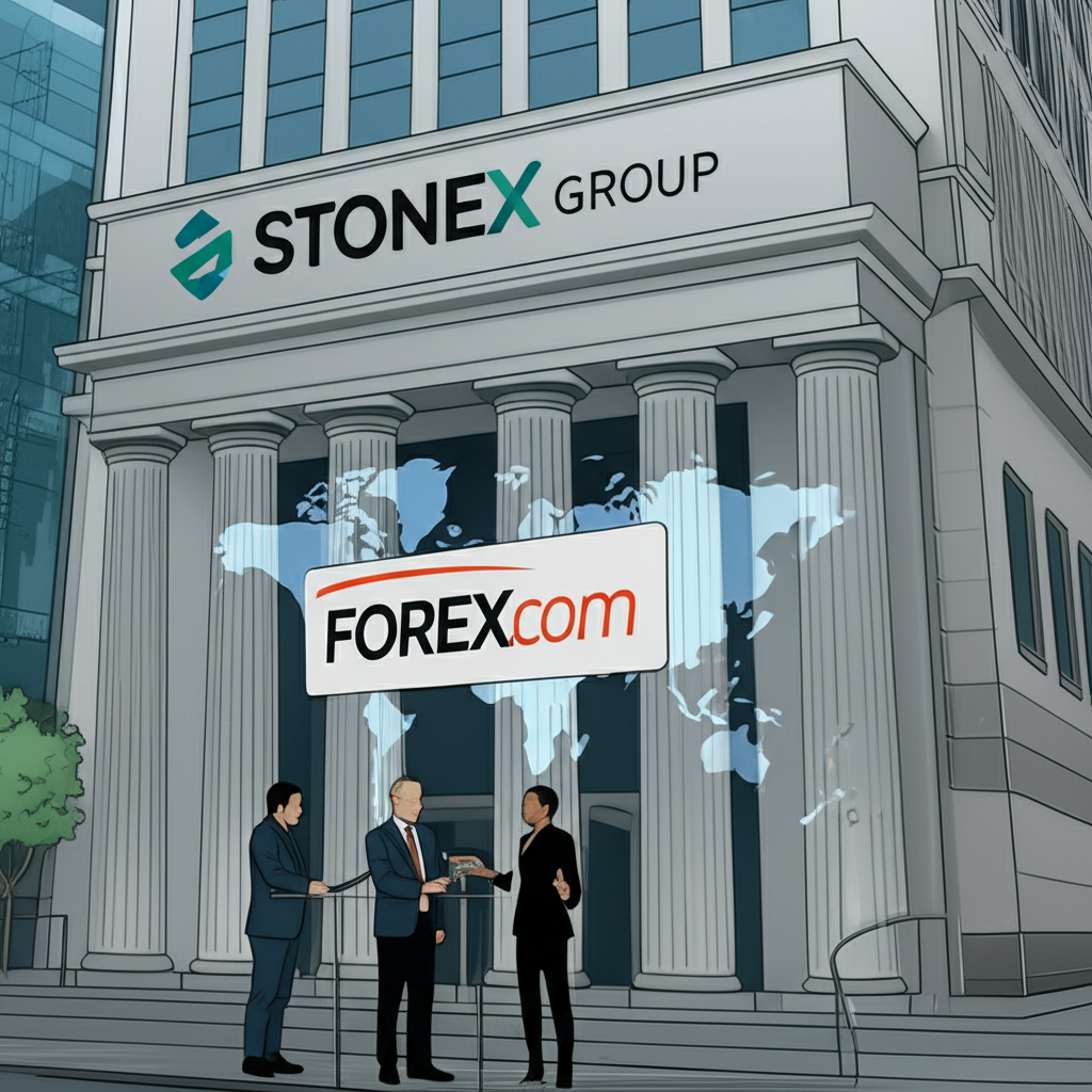 StoneX集團總部建築與全球金融服務佈局插圖