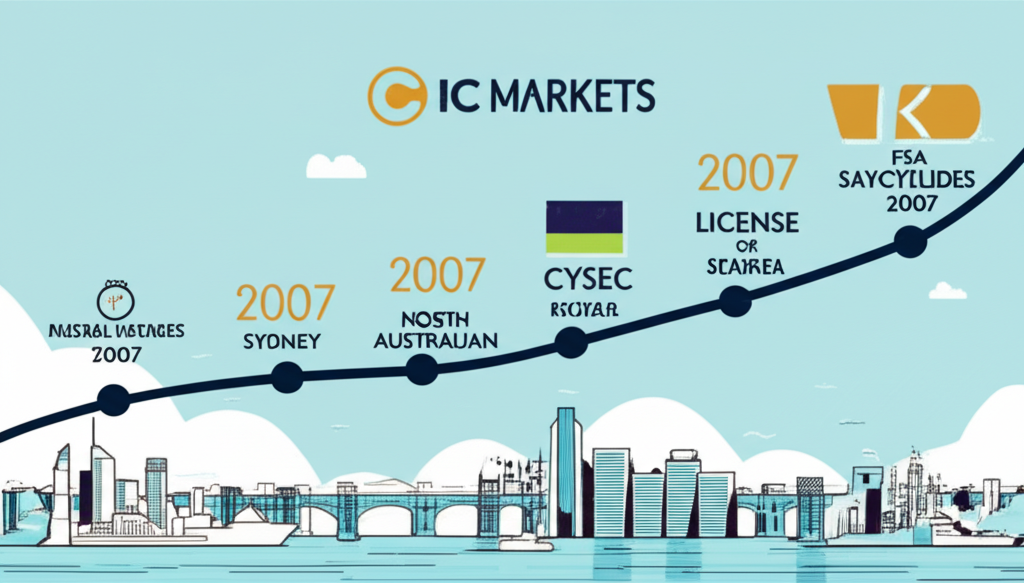 IC Markets從2007年雪梨創立到全球擴張的發展歷程，包含取得CySEC與FSA牌照等重要里程碑