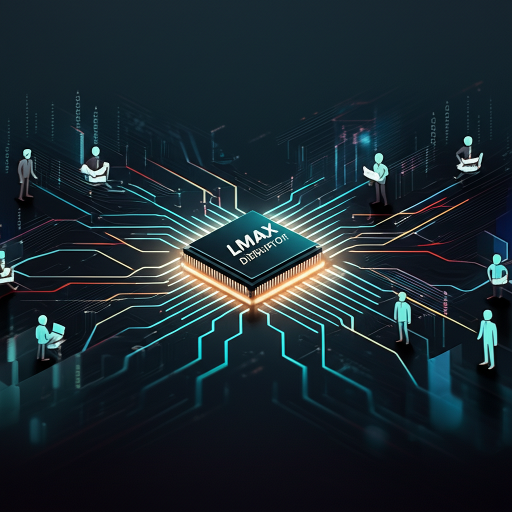 LMAX Disruptor技術作為高速引擎，高效處理全球外匯交易複雜數據流的動態金融生態系統示意圖