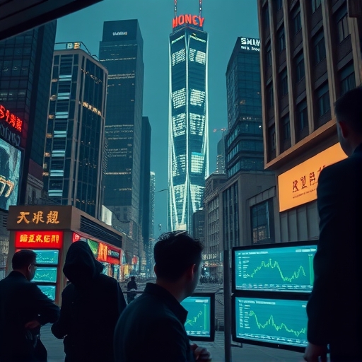 香港夜間金融中心全景,展現國際金融樞紐的繁華景象