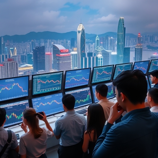 香港金融夜景象徵外匯市場的繁榮與機會