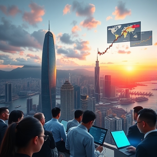 2025年動感未來風格香港外匯金融中心黎明