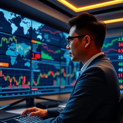 2025年專業外匯交易員在高科技環境中進行交易預測