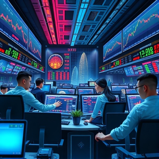現代數位金融交易視覺插畫