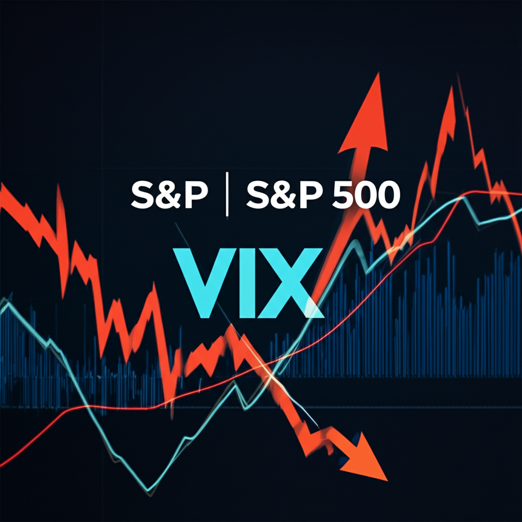 VIX指數計算機制示意圖，顯示S&P 500買權與賣權價格如何轉化為未來30天年化波動率的預期值
