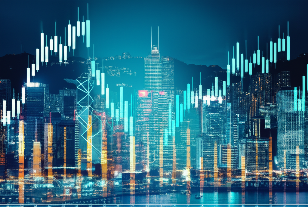 Hong Kong city forex trading skyline