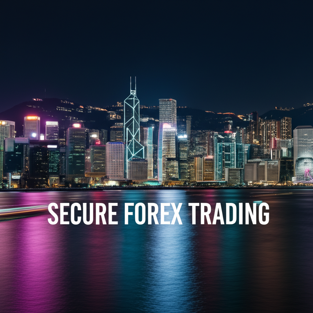 Secure forex trading, Hong Kong skyline