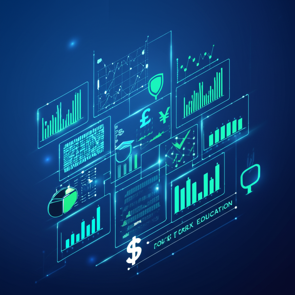 Digital forex education illustration