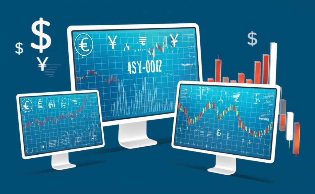Digital forex charts, fast trading, global currency, illustration