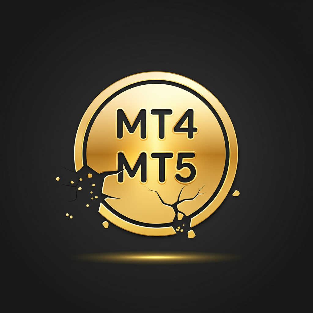 MT4 MT5金色交易平台圖示損毀，象徵iOS用戶無法更新與重裝