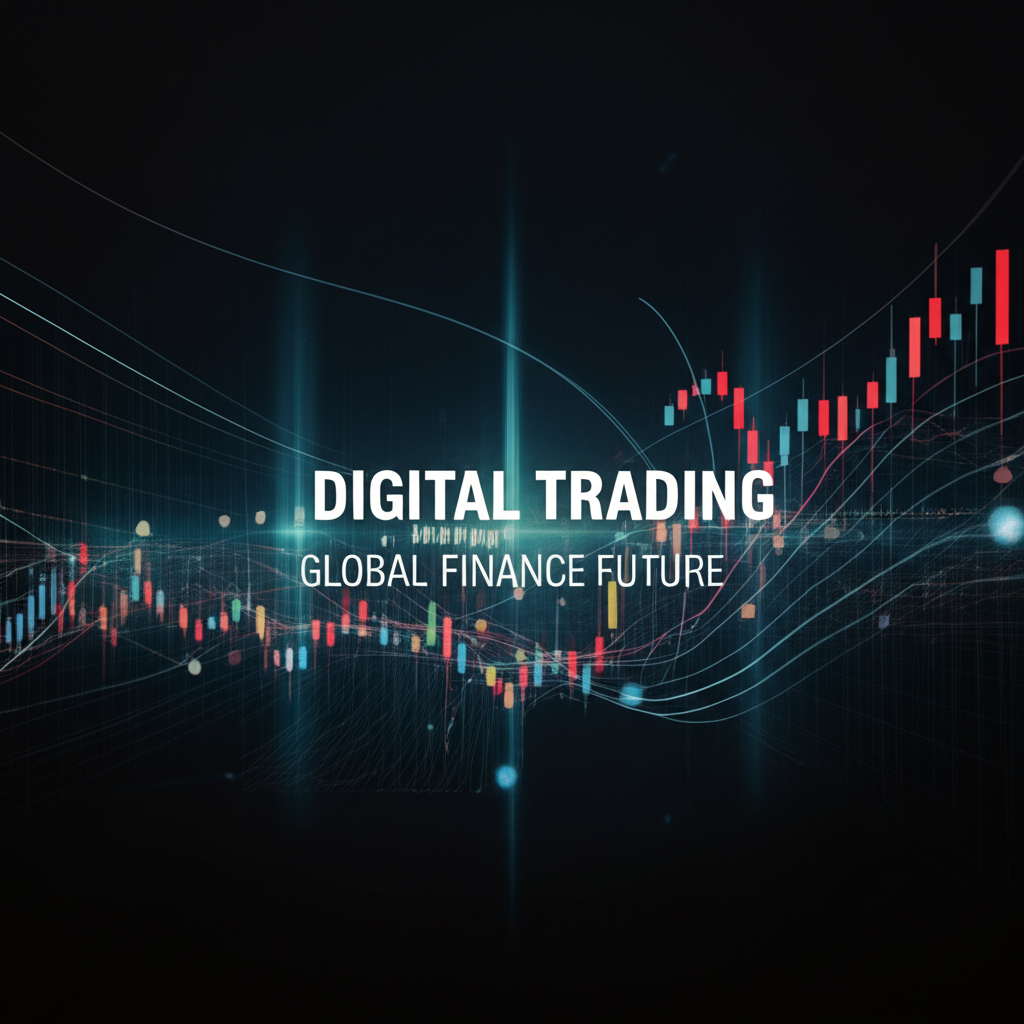 Digital trading, global finance future. Illustration.
