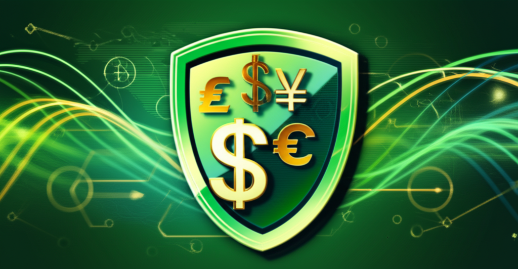 Secure forex money flow illustration
