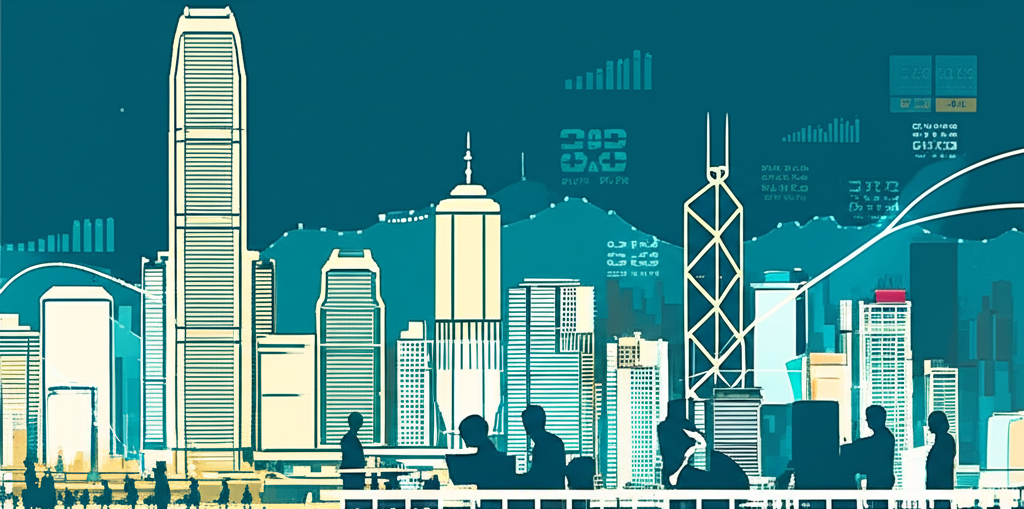 Hong Kong financial trading illustration